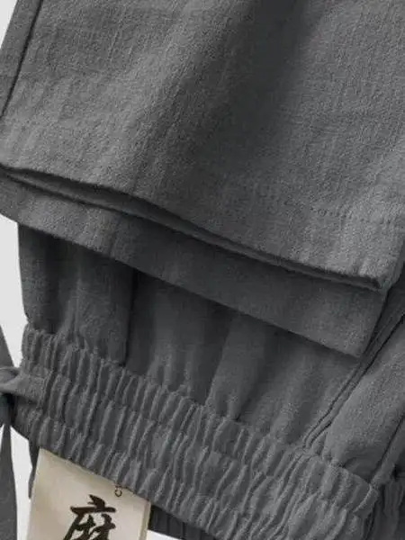 

Loose Straight Leg Cotton Linen Sports Pants for Men Casual High End Comfortable Spring Summer Autumn Seasonal Trousers