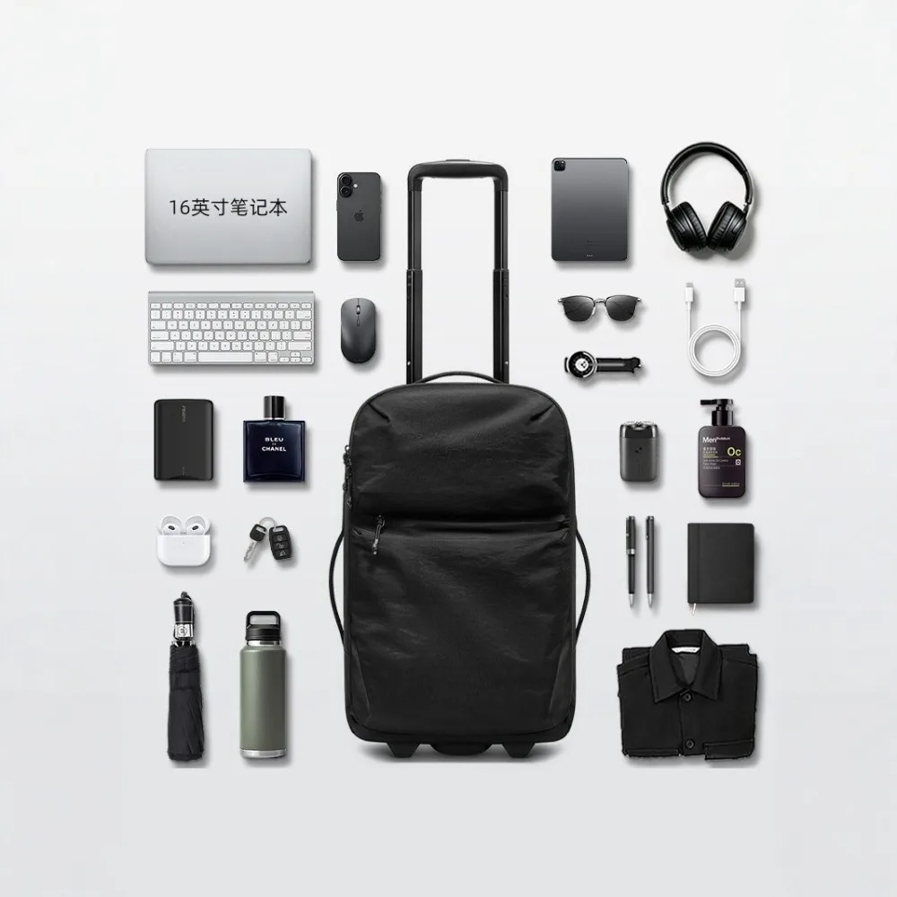 Large Capacity Rolling Travel Bag for Men Lightweight Carry On Luggage with Wheel Portable Business Trip Duffle Trolley Suitcase
