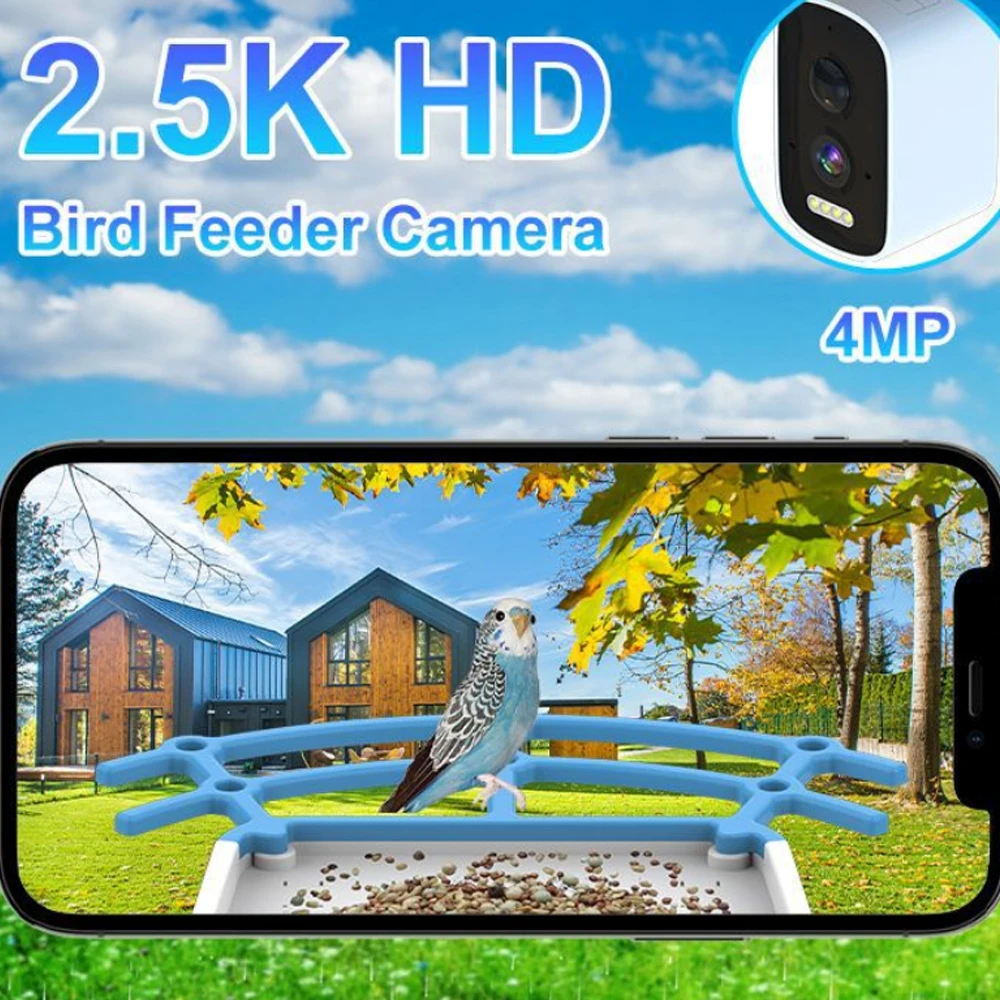 Solar 5 million Wifi with camera automatic smart bird feeder bird watching surveillance camera Video 5MP view 4
