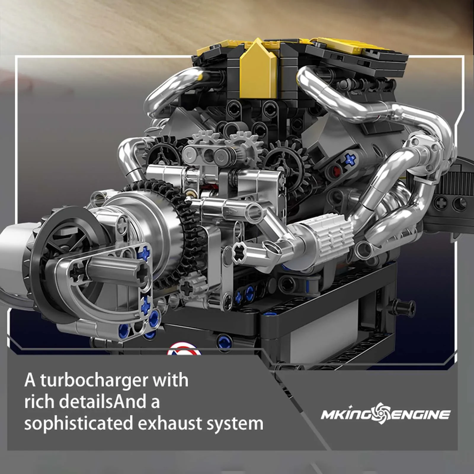 761 elementów Mould King 10207 Część Techniczna PAG Supercar Silnik V12 Klocki Konstrukcyjne Model Symulacyjny z Napędem Elektrycznym