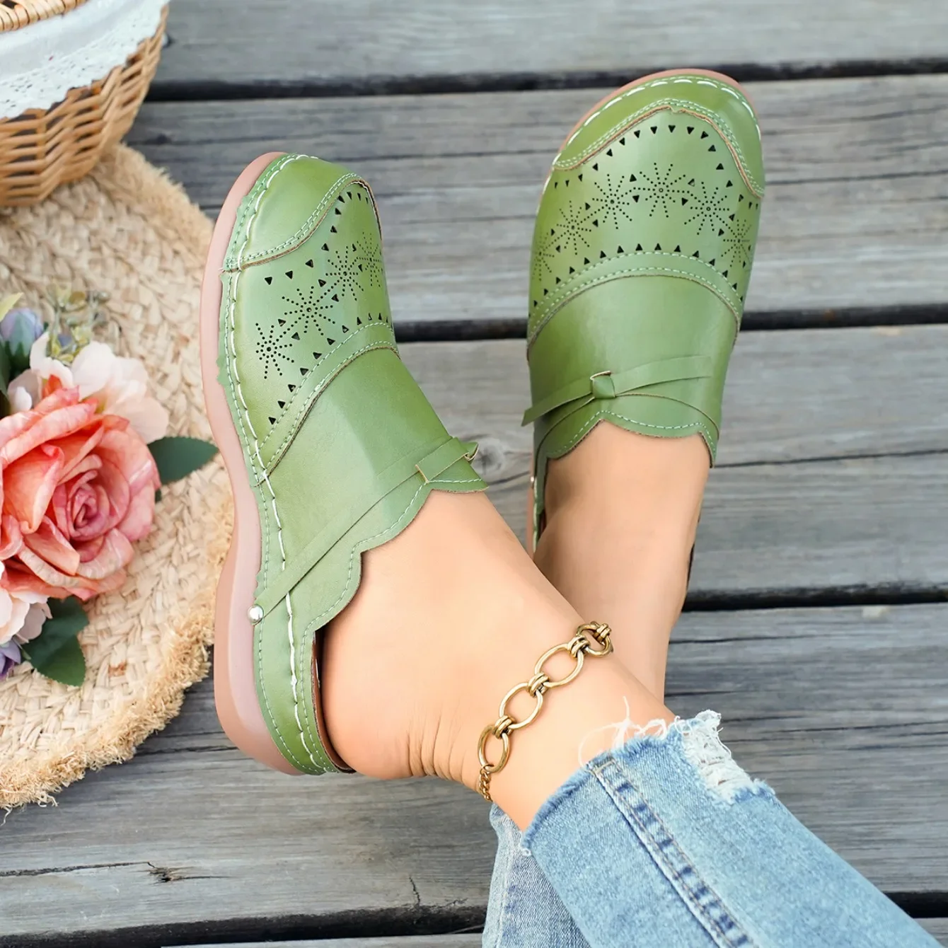Comfortable Flat Wedge Sandals For Women With Bow Detail Beach_voghion.com
