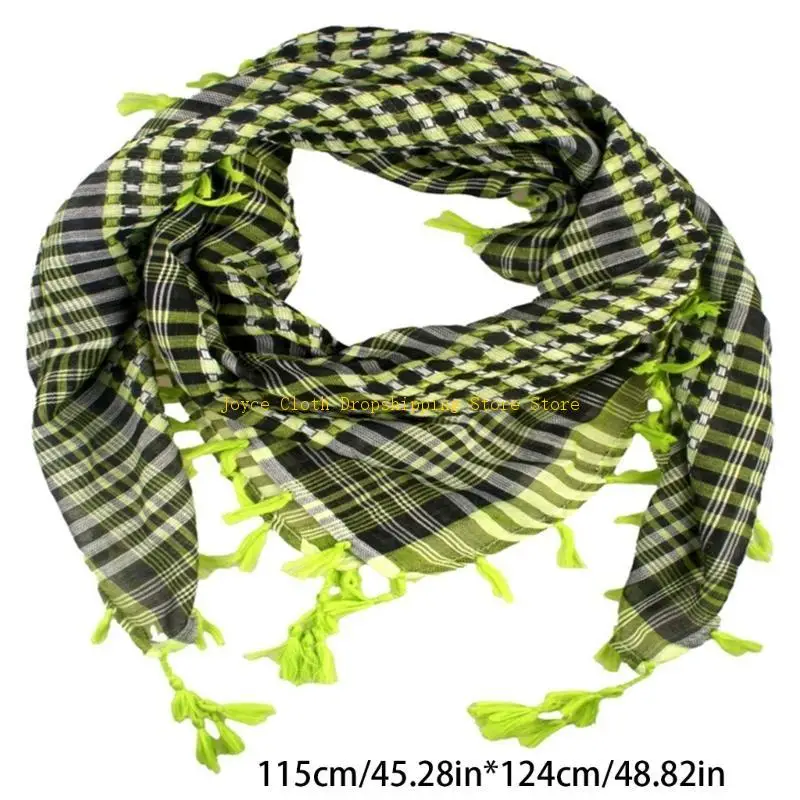 وشاح شال عصري بنمط مربعات للرجال والنساء وشاح عربي قابل للتنفس مثالي للأنشطة الخارجية 10CD #6