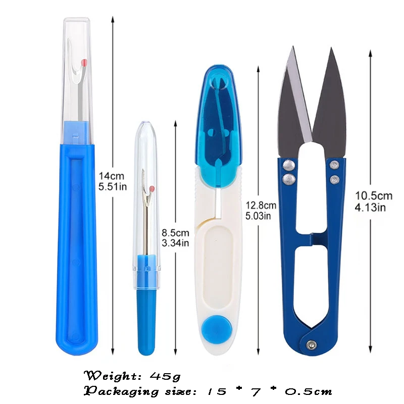 4 szt. Zestaw do rozpruchu szwów kolorowy ścieg do szycia rozpruwacz nici i rozpruwacz do szwów i nożyczki do obcinania nici do szycia usuń