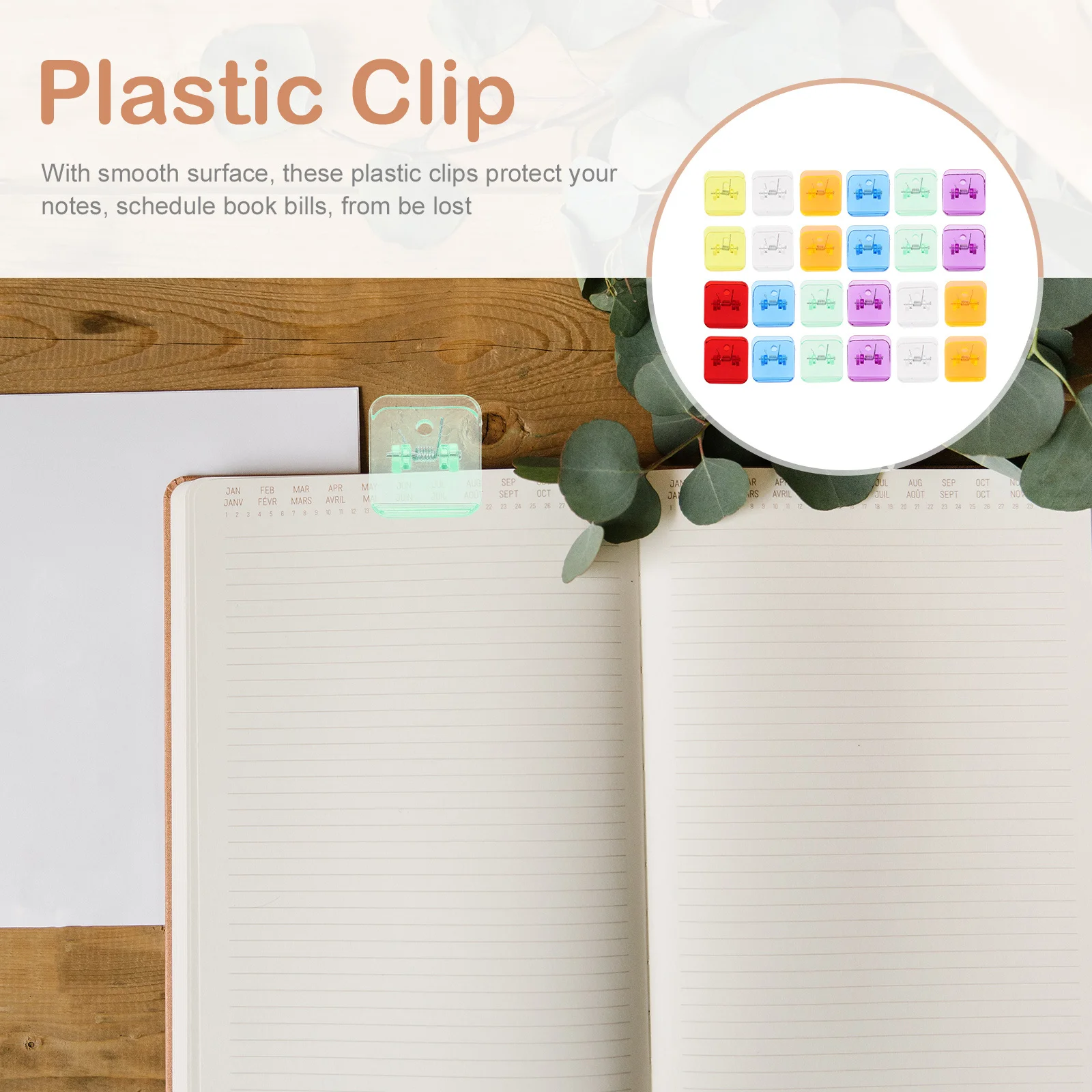 

24pcs Multifunction Plastic Clips For Office Supply Household Paper Fixing Clamp Smooth Edge Sealing Clip File Accessory