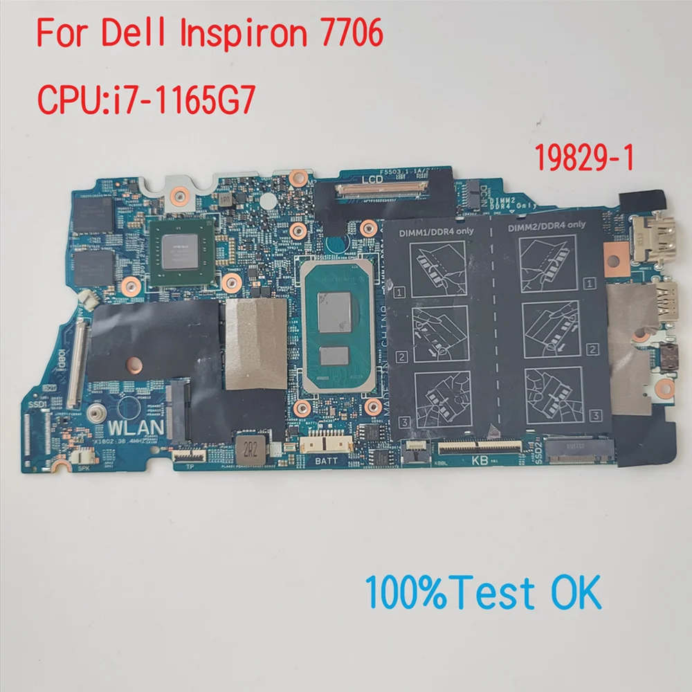 

19829-1 For Dell Latitude 7706 Laptop Motherboard With CPU i7-1165G7 CN-0P47D9 P47D9 100% Test OK