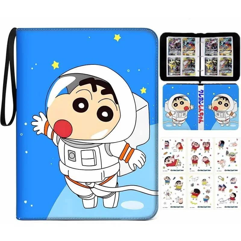 Crayon Shinchan New Game Card Collection Photo Album Zipper Binder Large Capacity Card Holder Toy Animation Peripheral Gift