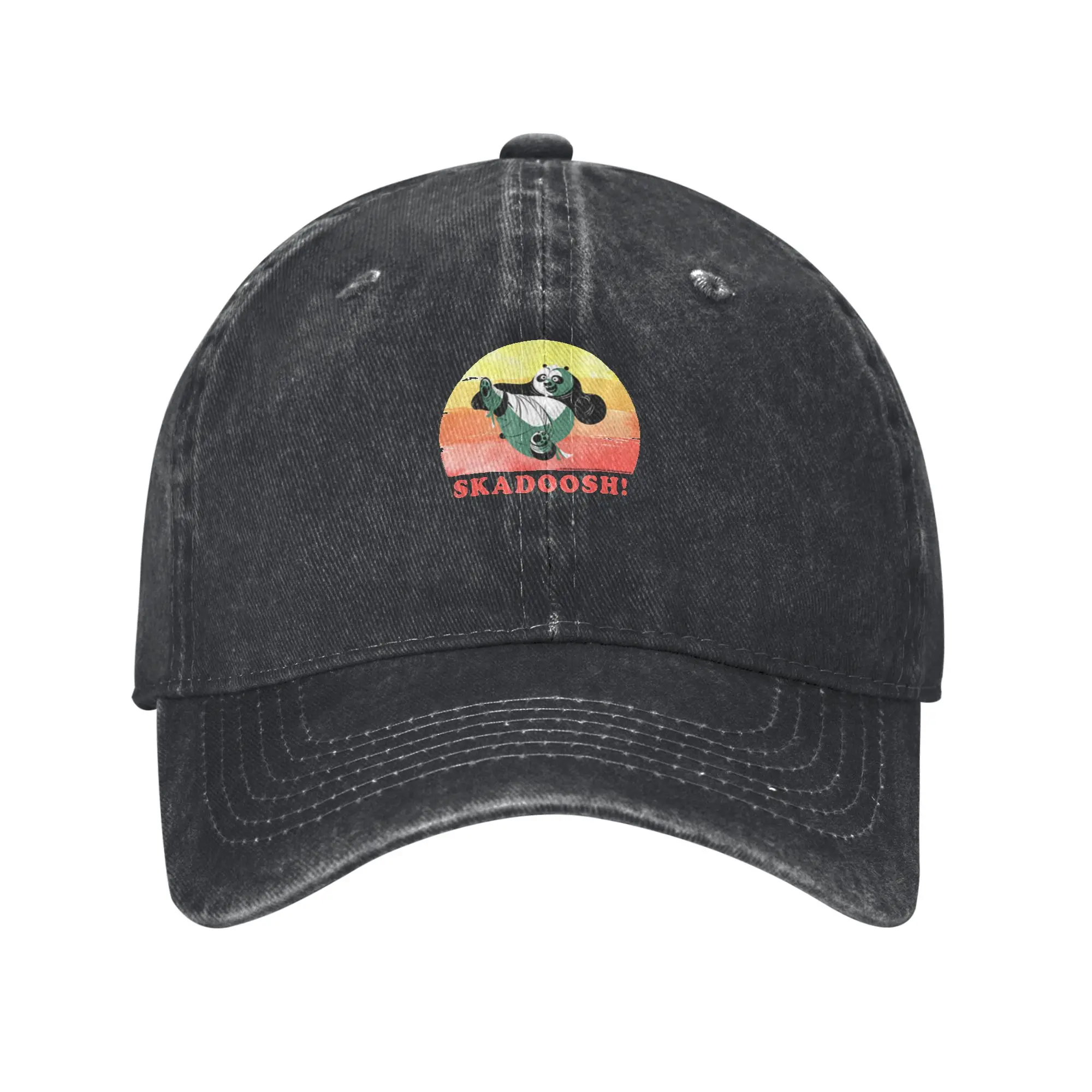 Kung Fu Bear Skadoosh Retro Circle Portrait Fashion Baseball Cap  Minimalist Baseball Caps  Spring Outing Baseball Caps