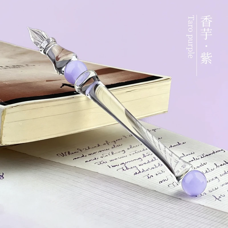 2026  MAJOHN  Craftsmanship Lamp Crystal Glass Dip Pen Color Ink Manual Drawing Hook Line DIY Creation Pen
