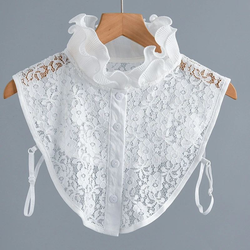 Blouse Tops Layered Ruffle Lace False Collar Sweater Shirt Decorative Fake Collar Detachable Stand Collar Clothes Accessories