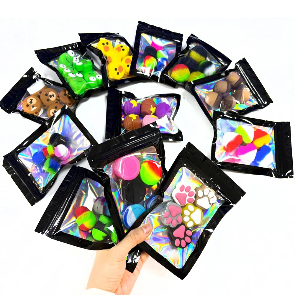 5pcs Nonstick Silicone Jar Silicone Container Face Cream Makeup Oil Storage Box Various Capacity Case Slicks Smoking Accessories