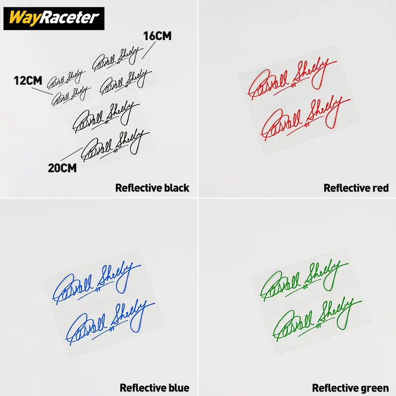 2 Pcs/Set Signature Vinyl Carroll Shelby Sticker Car Decal For Ford Mustang GT Dark Horse Ranger Focus Bronco Mondeo Explorer