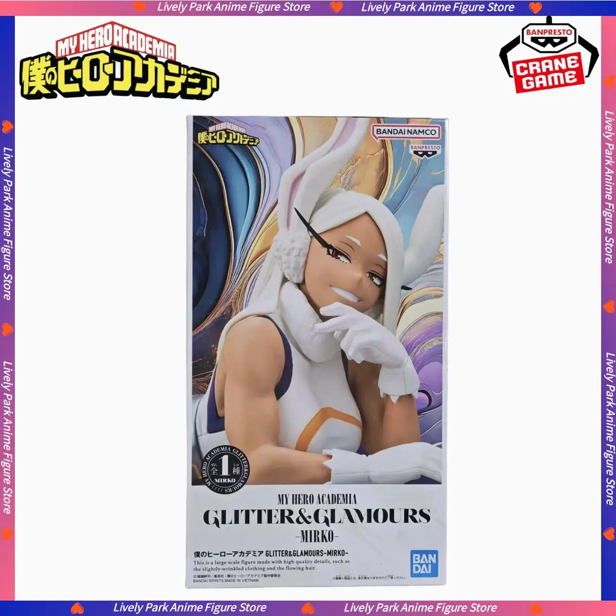 BANDAI – figurines originales My Hero Academia GLITTER GLAMOURS MIRKO, jouet d'action, Statue en PVC, modèle poupée, ornement de bureau, cadeaux, en Stock