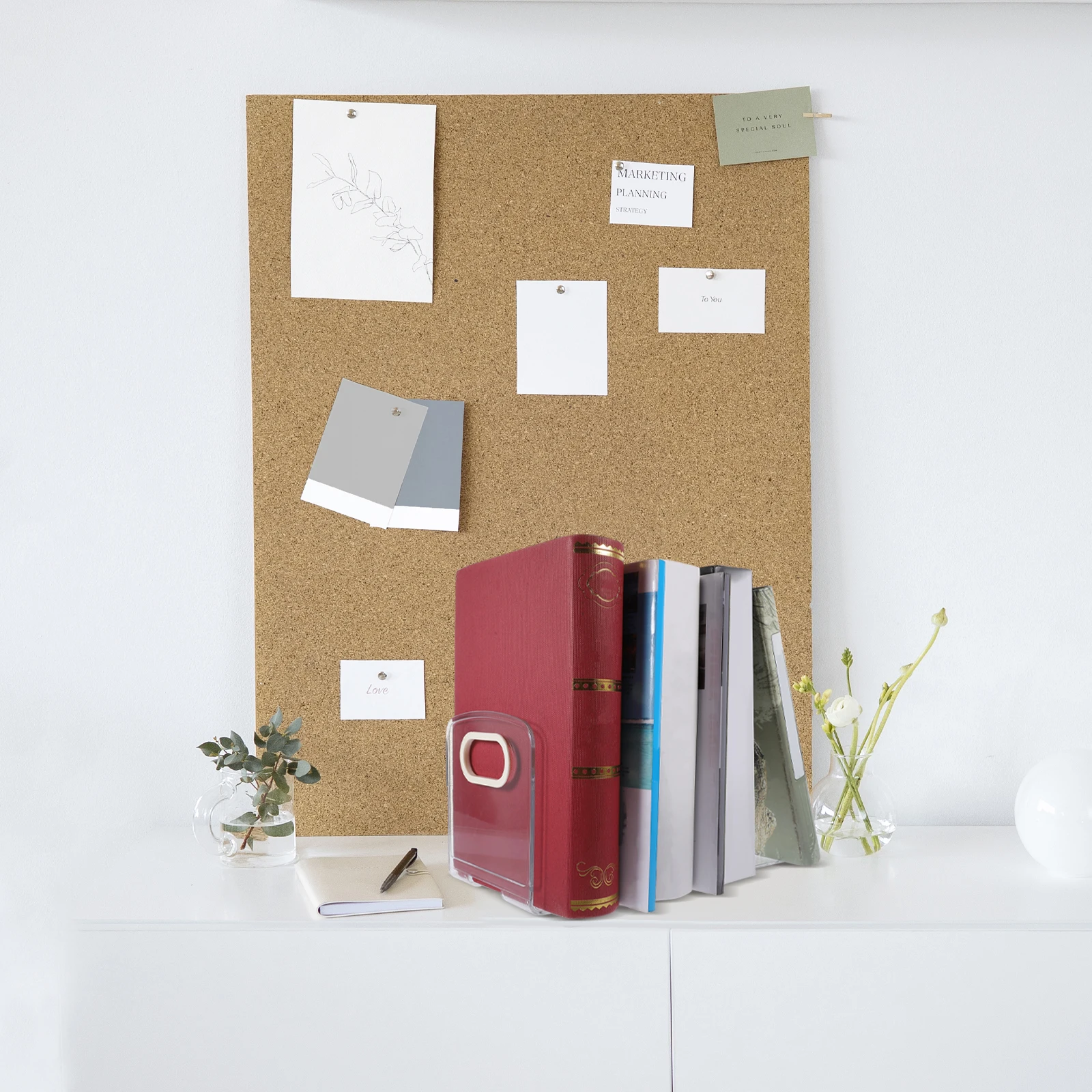 

Bookshelf Bookcase Organizer Exquisite Holders Stand Adhesive Desktop Notebook Storage