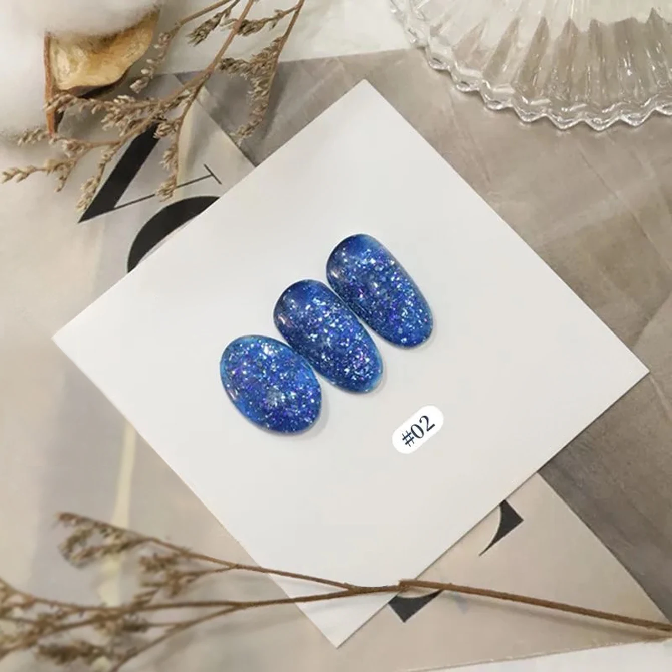 MIANEL 1-10pcs 12ML Nail Art Blue Island Summer Nails Crushed Diamond Gel Polish Summer Hot Flashing Glitter Nails White Nails