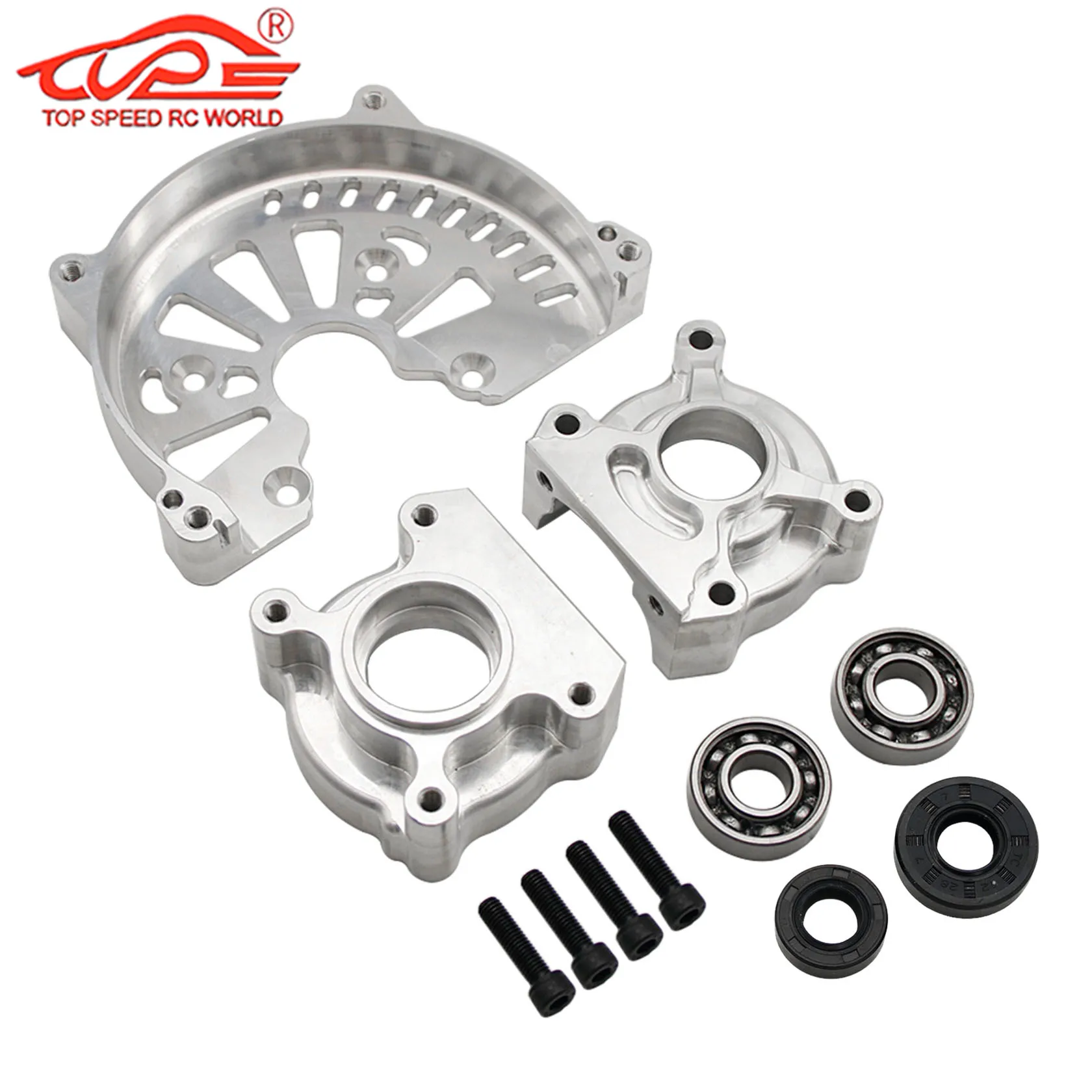 Rc Upgrade CNC Crankcase with Oil Seal Bearing Set of 26CC 29CC 30.5CC Engine for 1/5 HPI Rofun KM Rovan Baja Losi MCD FG Goped