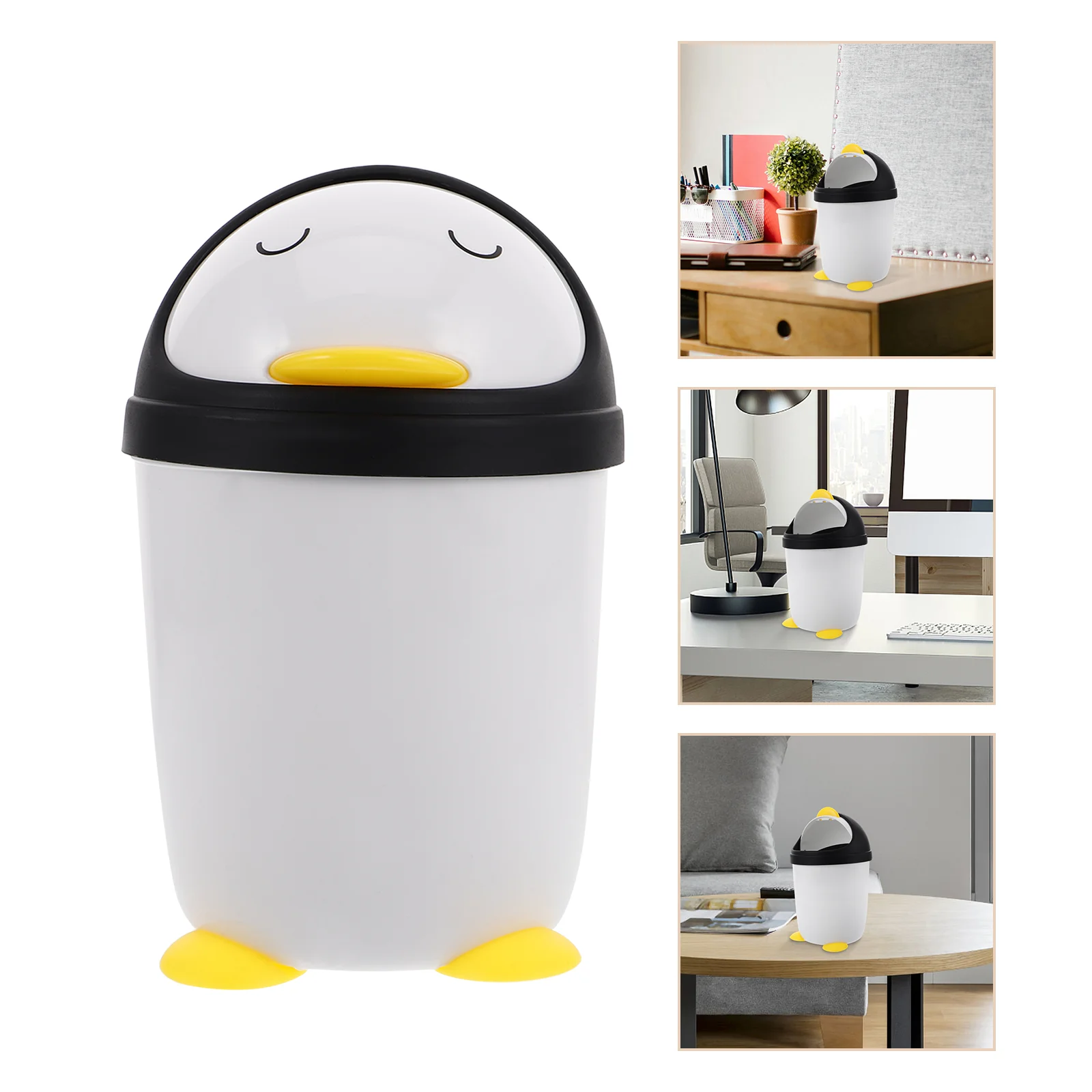 Penguin Trash Can Kids Cute Cans Vacuum Sealer for Food Bedroom Boys Special Sealant Small Waste Baskets Bathroom Automatic