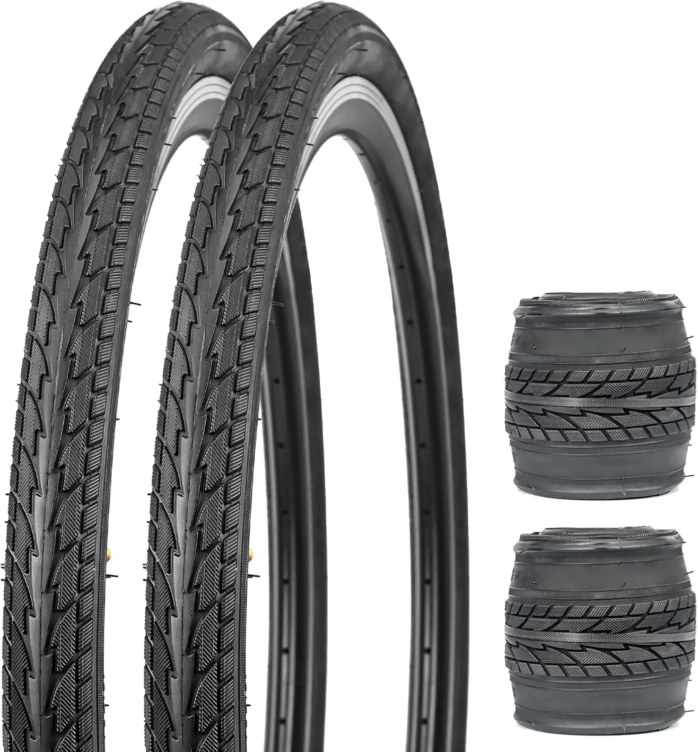 

ZUKKA 26 x 1.75 Bike Tire 1/2 Pack 26 Bike Tires Folding Replacement Tires Fits City Bike, Lady Bicycle, Cruiser Bikes