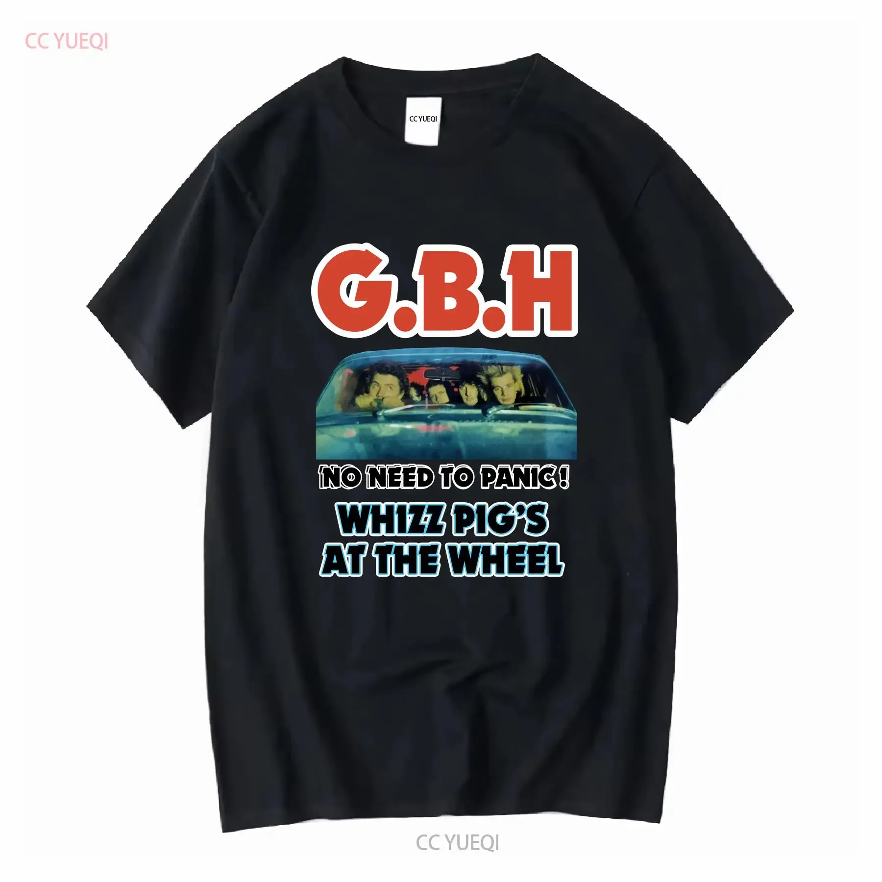 Vintage GBH No Need To Panic Whizz Pigs At The Wheel T Shirt 1989 Sz XS UK Punk vintage Washed Soft Breathable Versatile