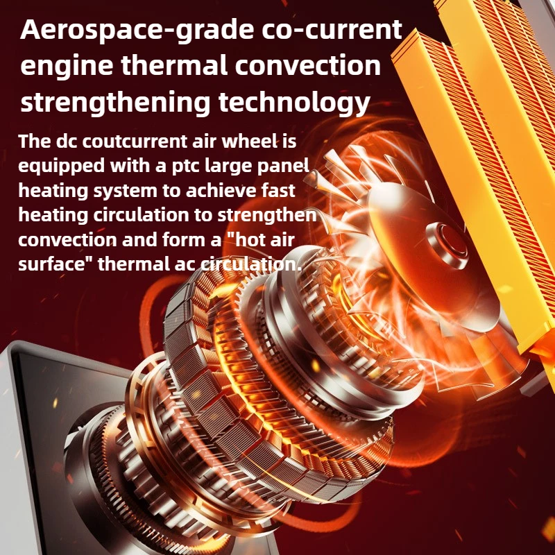 500W Aquecedor de baixa potência Cerâmico PTC Aquecedor doméstico Desktop Aquecimento inteligente Aquecedor elétrico 180 °   Fornecimento de ar grande angular UE Reino Unido