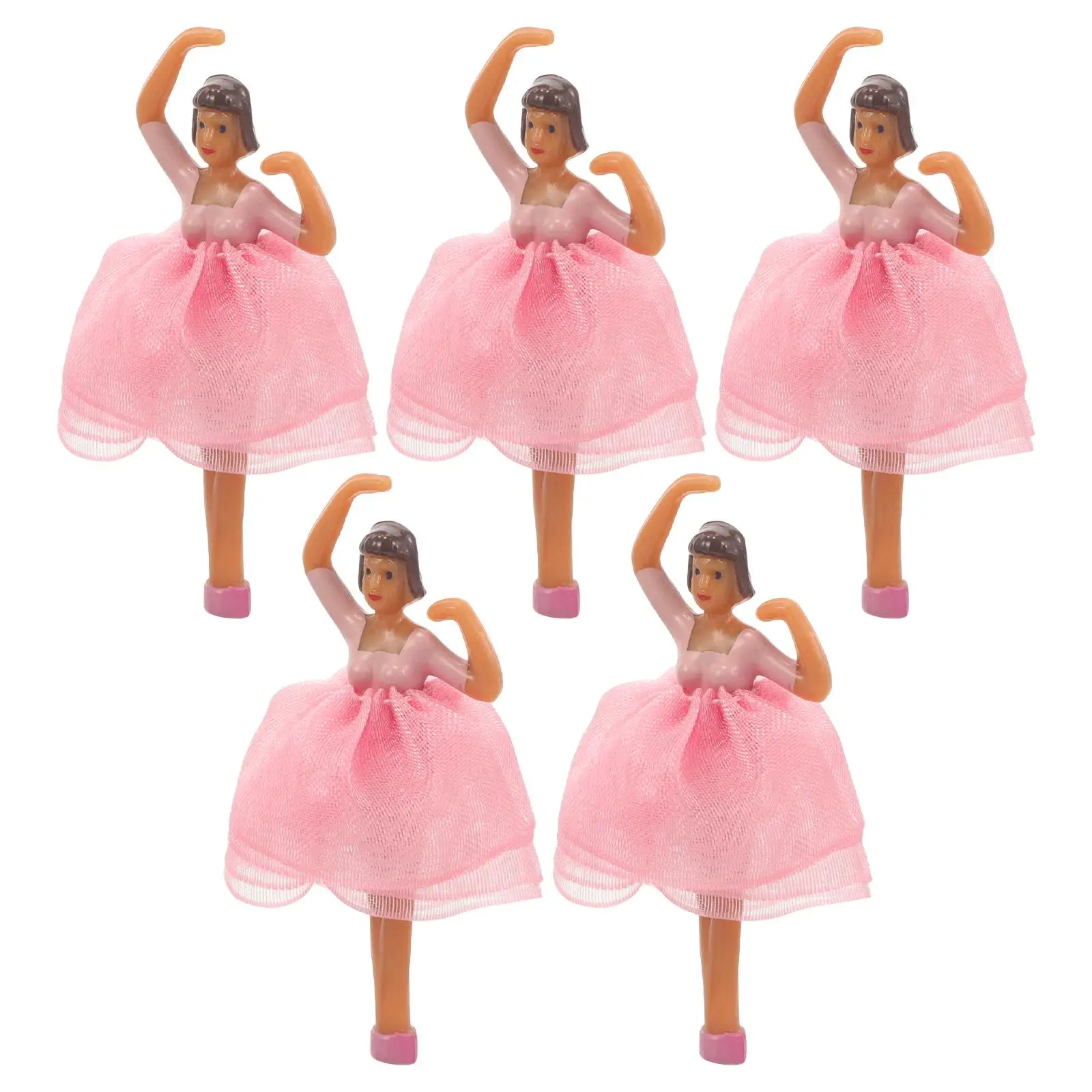 5 Pcs Music Box Accessories Golden Pink Skirt Princess Ballet Dancer Figurine Eight Tone Box Dancing Girl nament Ballerina