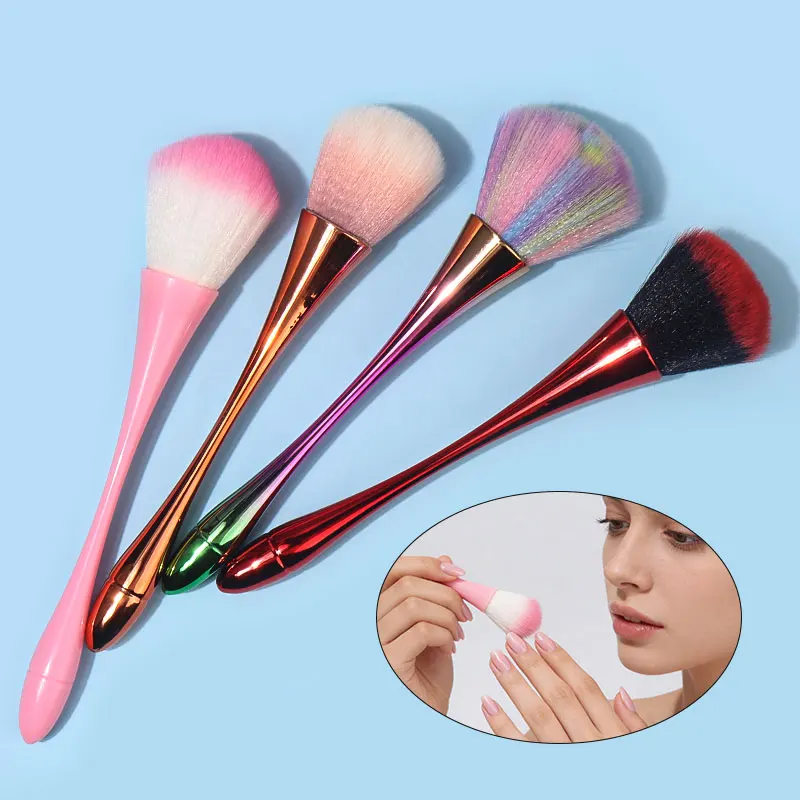 Pincel de maquiagem profissional colorido, grande, macio, pó de cabelo, blush, contorno, não derramamento, pó solto, ferramentas cosméticas faciais