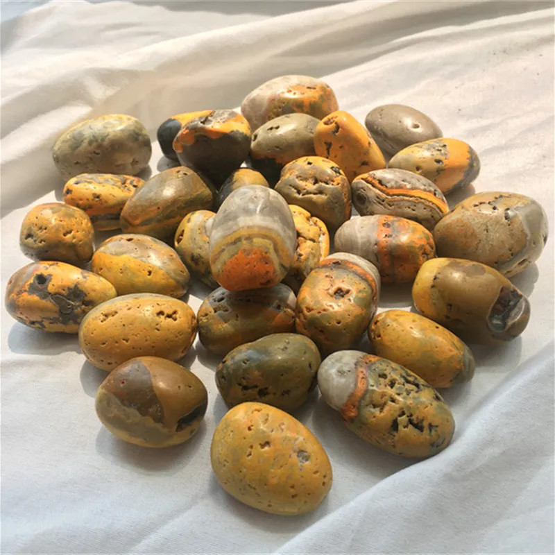 Natural Gemstone Crystals for Sale, Tumbled Bumblebees, Jasper Palm, Healing Stone