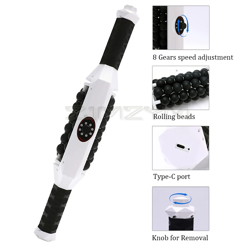 Cellulite Reduction Rolling Beads Cylinder Therapy Body Contouring Rechargeable Vibration Inner Ball Body Shape Roller Massager