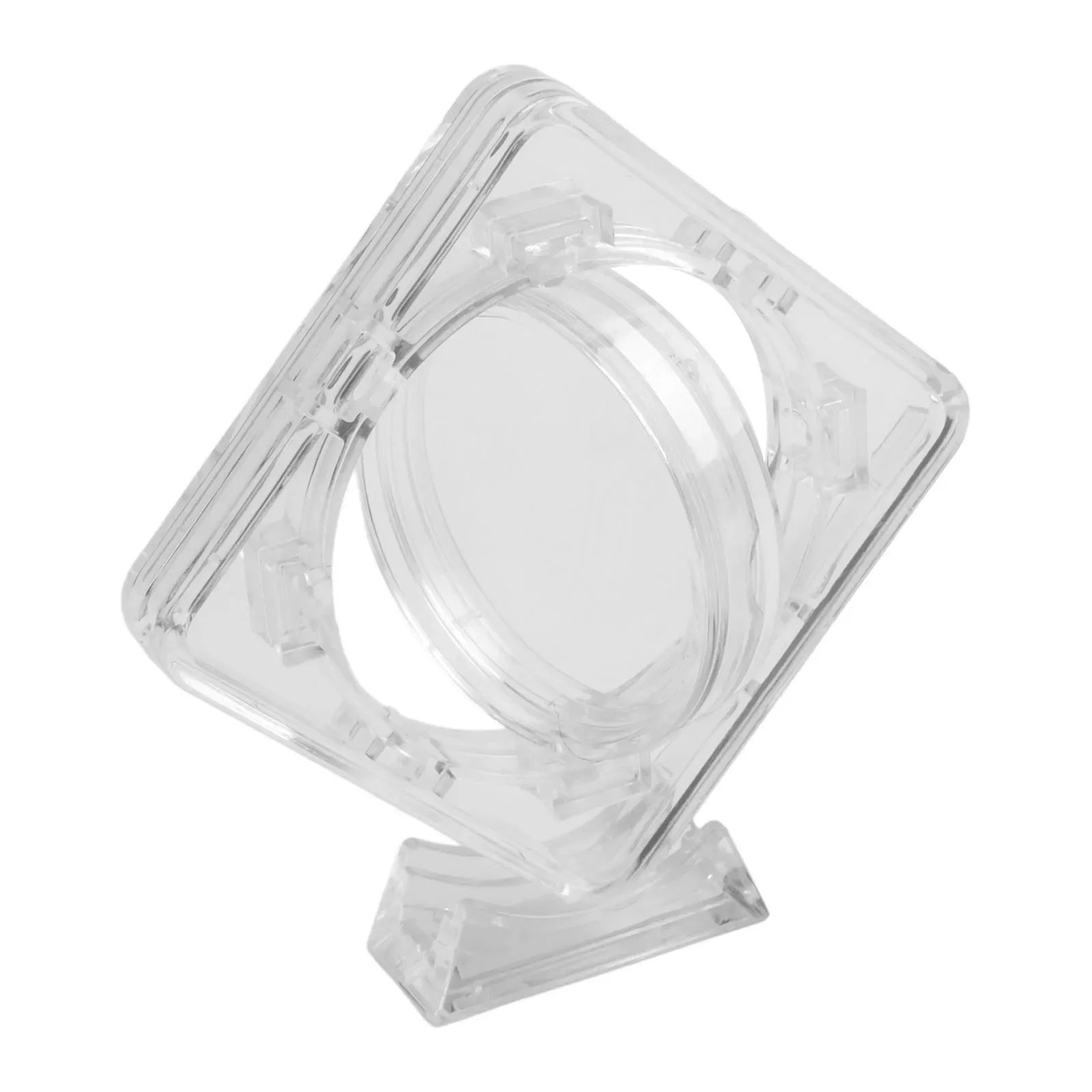 Case Box Acrylic Coin Storage Organization Rotating Bracket Transparent Without Inner Cushion 1 Pcs High Quality