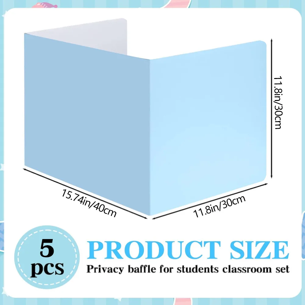 5pcs Colorfu Corrugated Cardboard Removable Classroom Desk Dividers Really Good Stuff Standard Privacy Shields for Student Desks