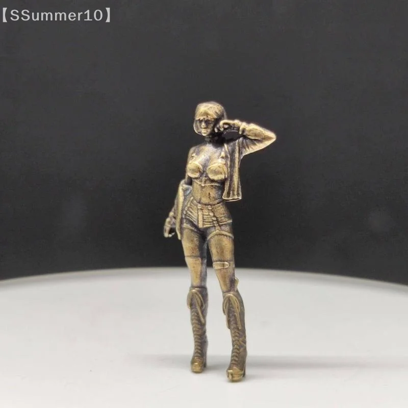 【SSummer10】Brass Paintable Modern High-heeled Beauty 1:64 Scale Model Doll Miniature Figure Model Ornaments Sexy Car Model【SS】