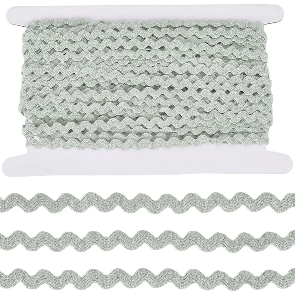 

25 ярдов тесьмы Рик-Рак из шерстяной пряжи, 1/4 дюйма, волнистая, зигзагообразная, темно-морской зеленый цвет, с эффектом изгиба