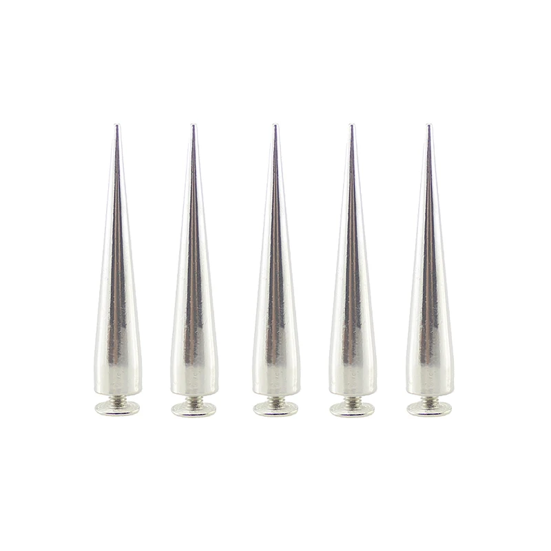 5pcs 7*38mm Silver Bullet Spikes And Studs Rivets For Leather Clothes Punk Garment Rivets