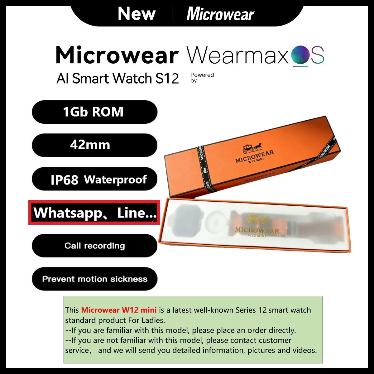 Microwear W12mini W11mini Watch12 Watch11 Mini Women's Smart Watch 42mm IP68 Waterproof Watch W 11 12 W12 W11 Mini Smartwatch