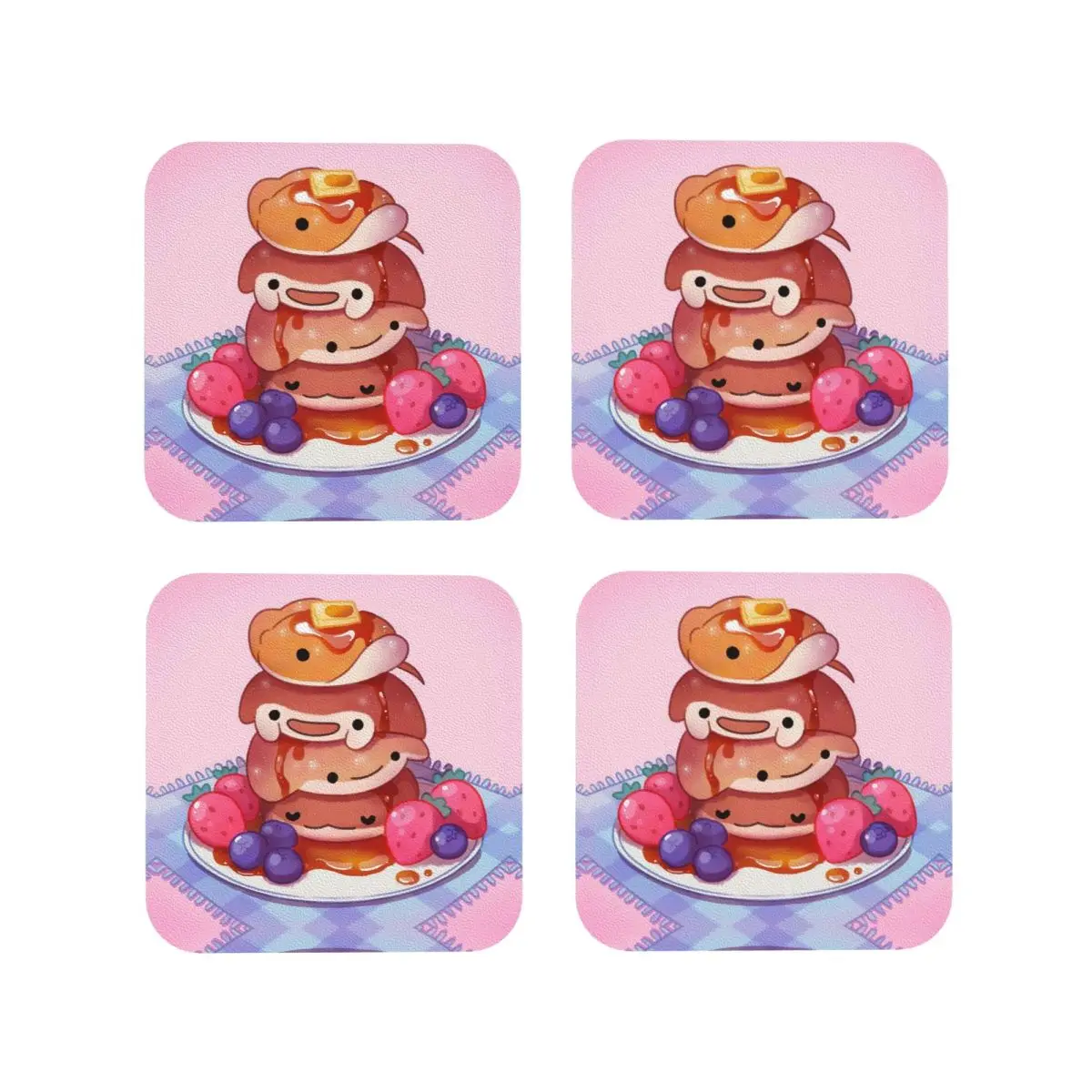 Fluffy Sea Pancak Coasters Kitchen Placemats Waterproof Insulation Cup Coffee Mats For Decor Home Tableware Pads Set of 4