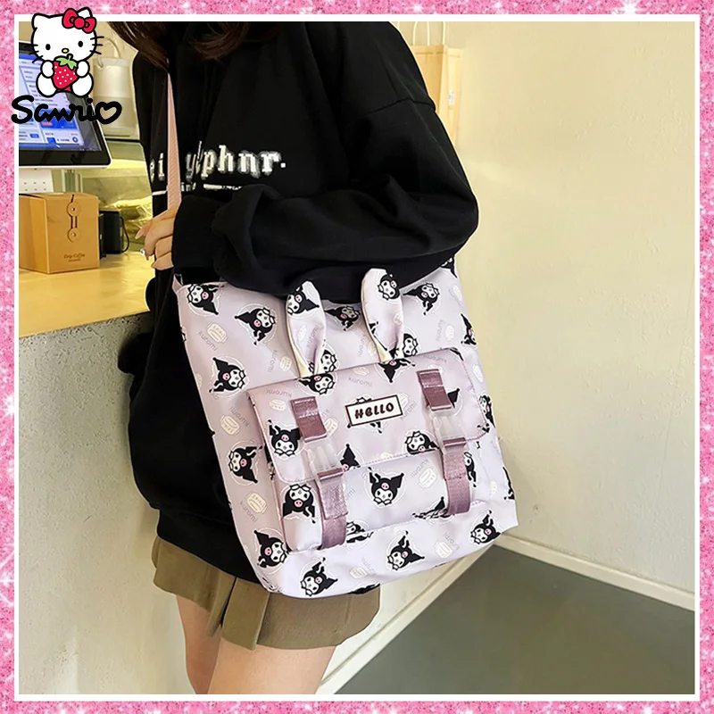 Sanrio Crossbody Bag Cinnamoroll Shoulder Bag Kuromi Makeup Pouch My Melody Storage Schoolbag Hello Kitty Pochacco Bagpack Girl