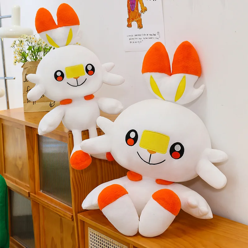 

50/90 см Scorbunny Pokemon, большие плюшевые игрушки, аниме-кукла, милый гигантский кролик Покемон, мультяшная плюшевая подушка, подарок для детей на Рождество