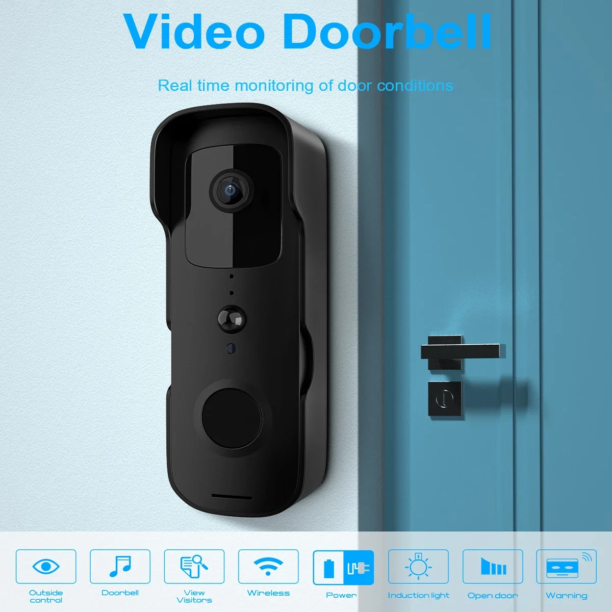 App inteligente pir vídeo campainha wi fi ao ar livre sem fio campainha da porta à prova dwaterproof água bateria intercom campainha da porta telefone câmera de vídeo