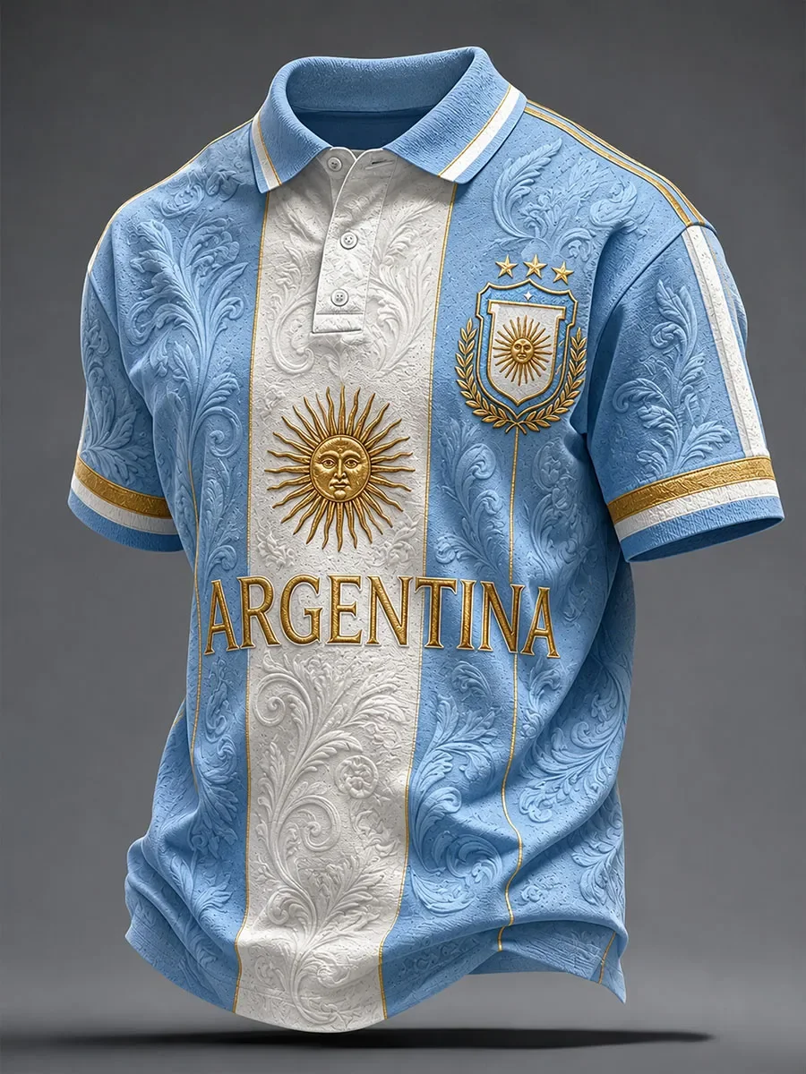 2026 Edition Argentine Fan Football Polo Shirt - 3D Print - Comfortable and Breathable - Suitable for Both Men and Women