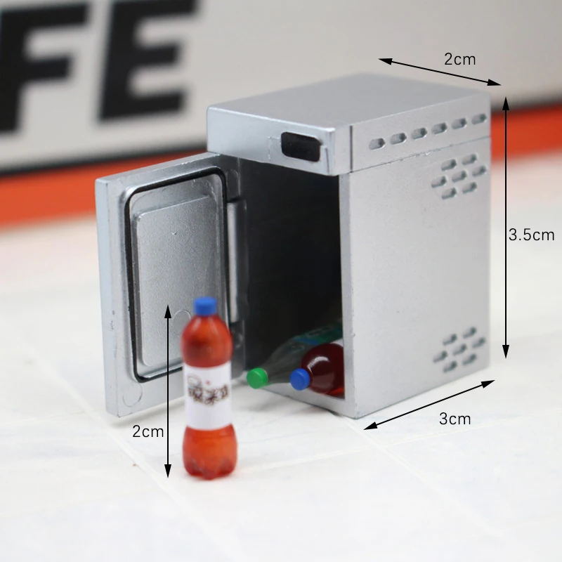 1/12 Poppenhuis Koelkast Met Drankfles Poppenhuis Miniatuur Keuken Decor Poppen Huis Scene Accessoires