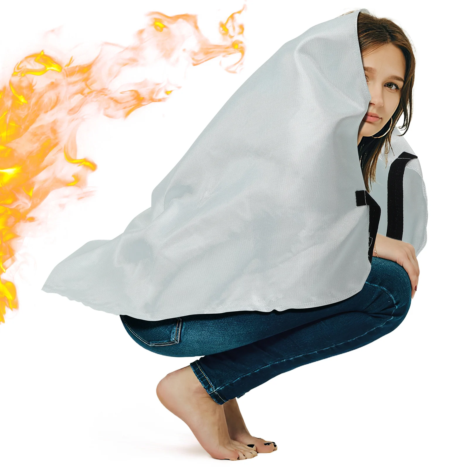 

Fire Blanket Red Glass Fibre Heat Insulation Fireproof Safety Emergency Blanket For Kitchen Home Outdoor Car Camping Use Durable