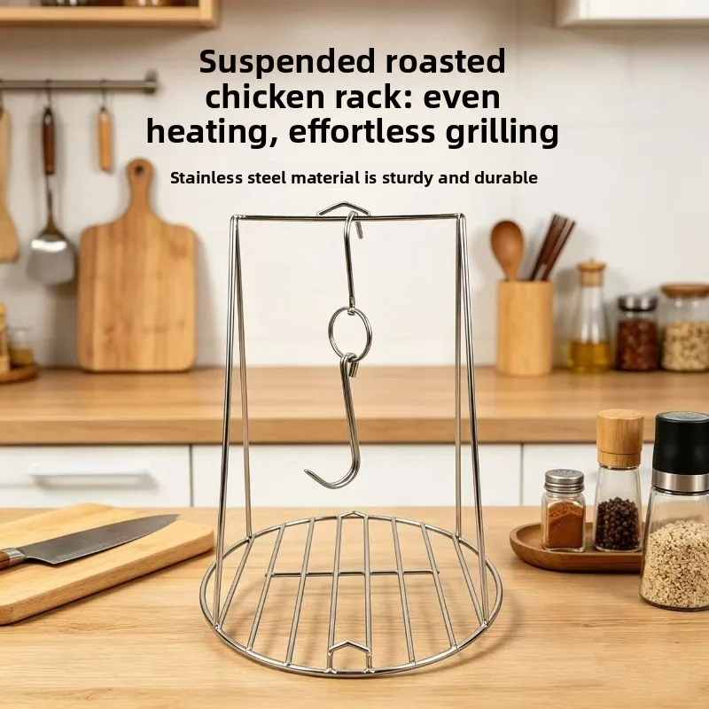 Barrel Chicken Roast Chicken Rack Steel Pipe Building Enterprise Chicken Rack Stainless Steel Popping Sauce Hanging Roast