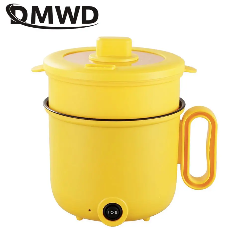 DMWD 1.5L Multicooker เครื่องทําอาหารไฟฟ้าหม้อร้อนอาหาร Steamer ก๋วยเตี๋ยวโจ๊กซุปหม้อหุงข้าวอาหารเช้า Maker Non-Stick 220V