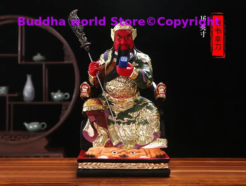 GOOD Asia HONG KONG HOME SHOP Patron saint GUAN GONG CAI SHEN Mammon God of wealth statue efficacious bring good luck money