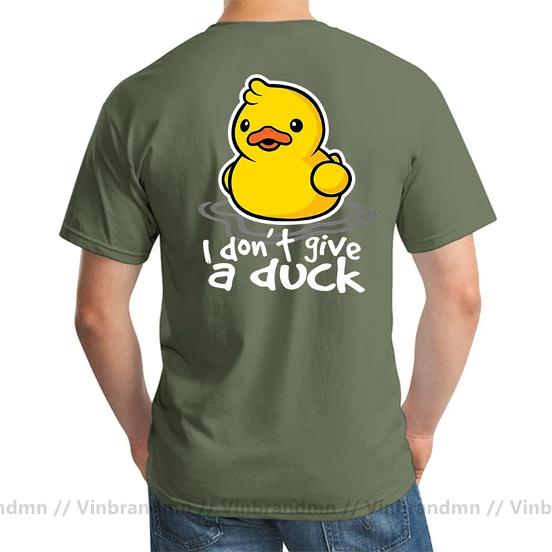 Cartoon Summer T-shirt I Don't Give A Duck Tee Shirt Men Funny Clothes Boys Kids Top Cotton T Shirt Kawaii Boyfriend Gift Tshirt