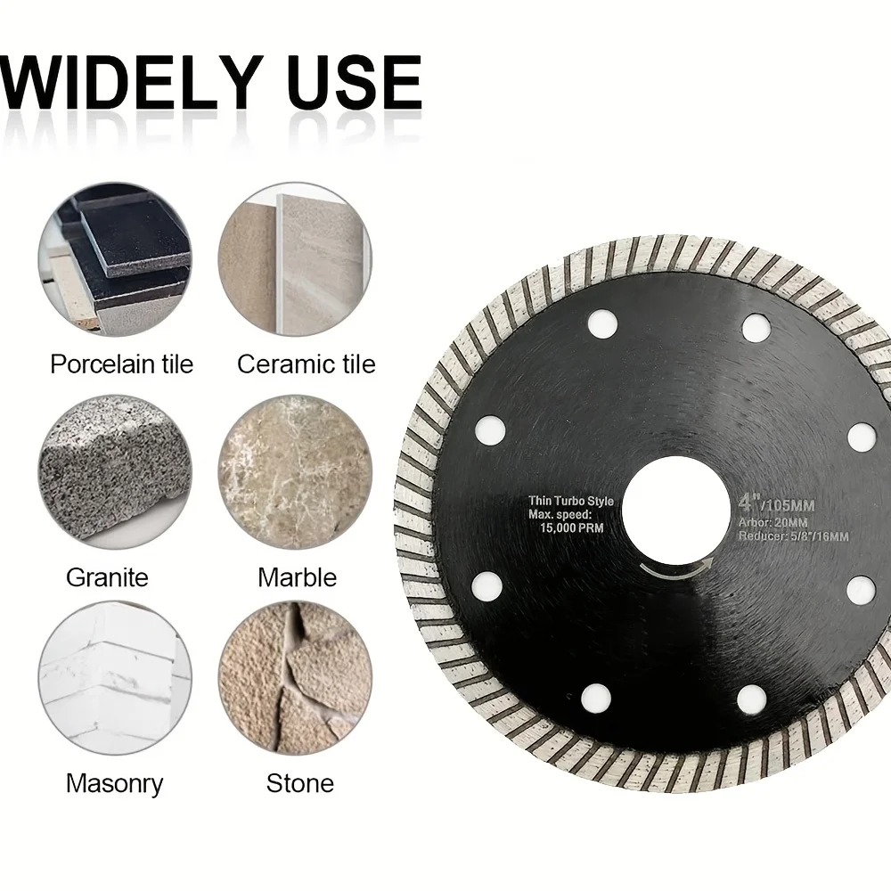 Super Thin Diamond Turbo Blade  4 Inch Cutting Porcelain Ceramic Tile Granite Dia 105mm