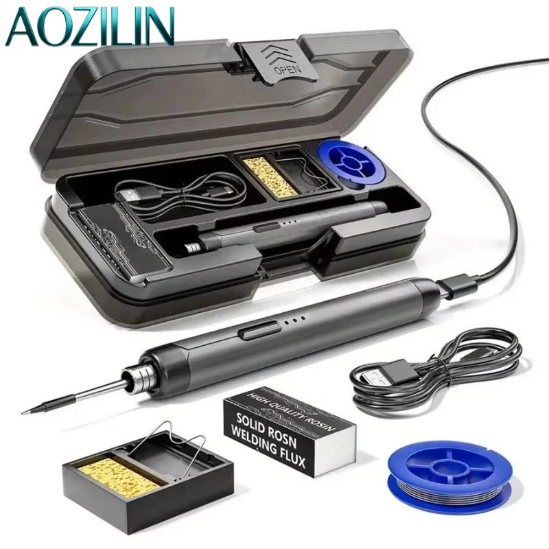 AOZILIN USB Rechargeable Soldering Iron 5V 8W Portable Lithium Battery Welding Kit DIY Repair Tools Multiple Colors