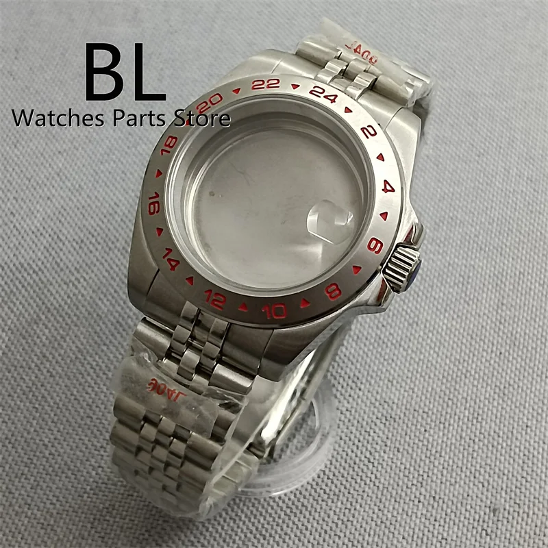 BLIGER 39mm Silver Watch Case Steel Strap Fit NH34 NH35 ETA Miyota 9015 PT5000 Seagull ST2130 Movement Sapphire Crystal