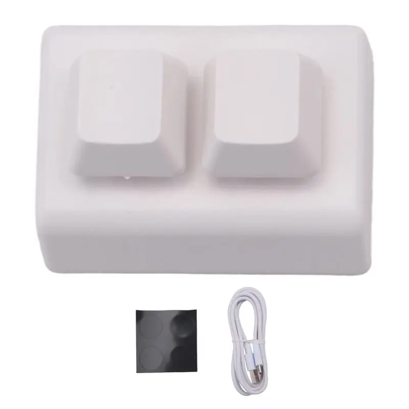 2 Keys Macro Programming Keyboard RGB Mini Keyboard Gaming Drawing Red Switch Custom Keyboard OSU Gaming Keypad,White-A57M