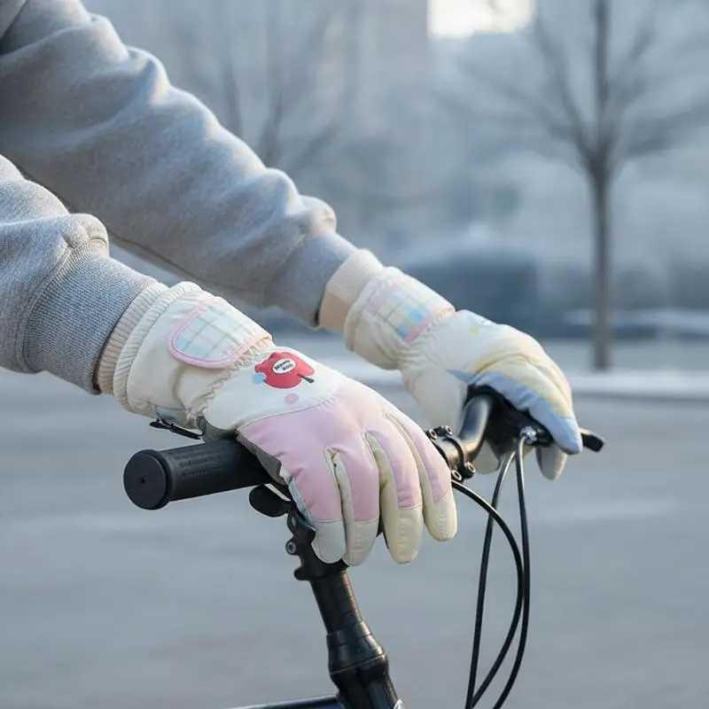 New 1Pairs Warm Touchscreen Cycling Gloves Women's Winter Cold Proof Windproof Rainproof Vehicle Riding Gloves