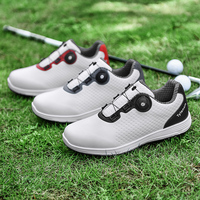 Golf shoes Men's leather waterproof automatic rotary telescopic shoelace studless non slip men's and women's golf shoes 37-46